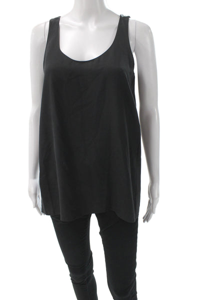 Vince Women Basic Scoop Neck Sleeveless Black Tank Size S