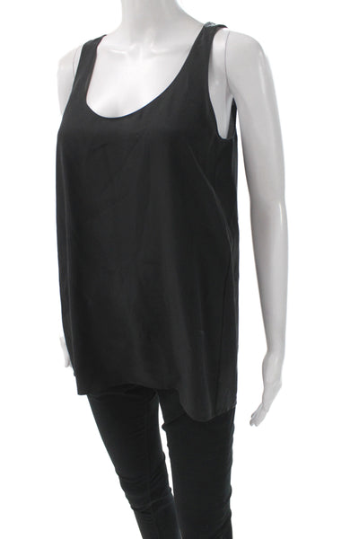 Vince Women Basic Scoop Neck Sleeveless Black Tank Size S