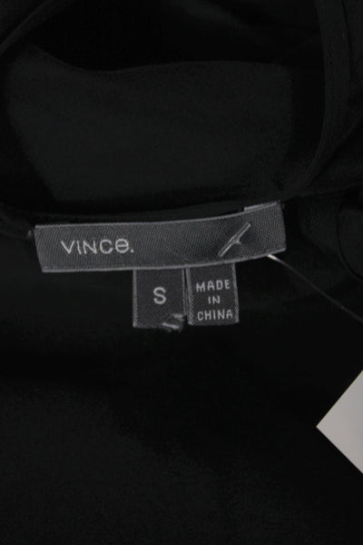 Vince Women Basic Scoop Neck Sleeveless Black Tank Size S