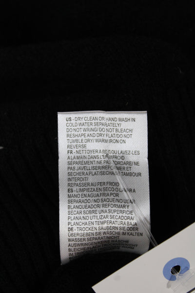Minnie Rose Women Black Cashmere Sweater Dress Collared Long Sleeve Size M