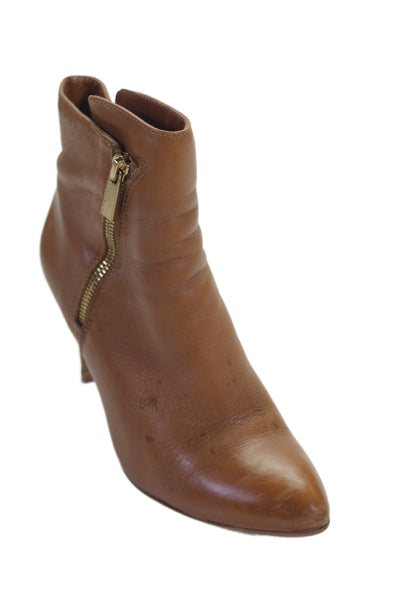 Vince Camuto Womens Leather Zip Up Chantel Ankle Boots Brown Size 7 Medium