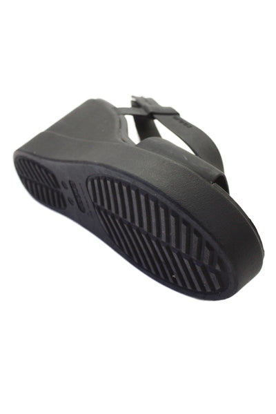 Crocs Womens Platform Slingbacks Wedge Sandals Black Size 6