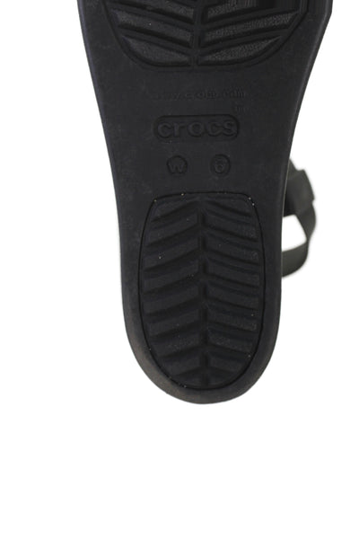 Crocs Womens Platform Slingbacks Wedge Sandals Black Size 6
