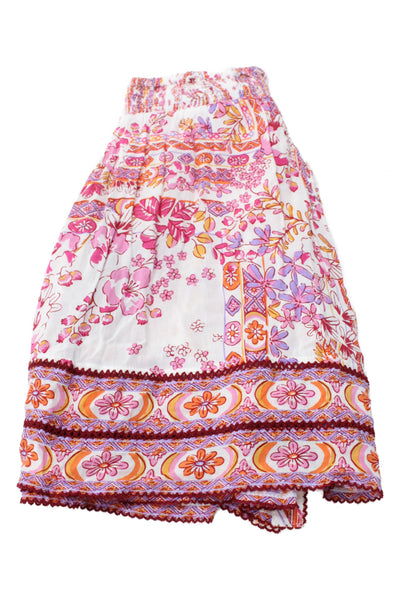 Poupette St. Barth Girls Zip Closure Flare Floral Skirt Size S