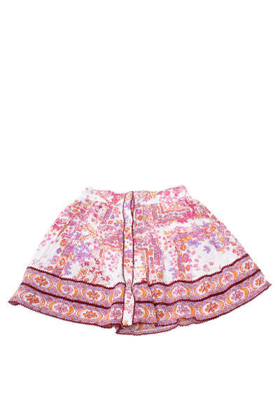 Poupette St. Barth Girls Zip Closure Flare Floral Skirt Size S