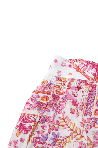 Poupette St. Barth Girls Zip Closure Flare Floral Skirt Size S