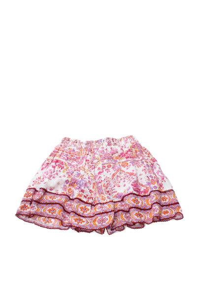 Poupette St. Barth Girls Zip Closure Flare Floral Skirt Size S