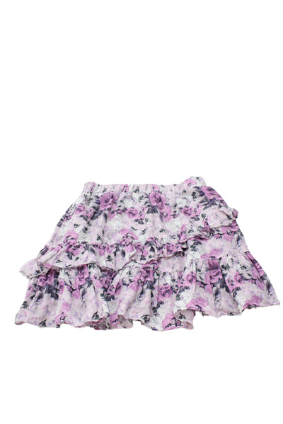 Love Shack Fancy Girls Ruffle Tiered Rufle Floral Skirt Size S