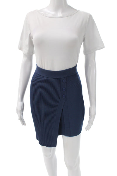 Jonathan Simkhai Women Mini Blue Skirt Pull On Short Modern Size XS