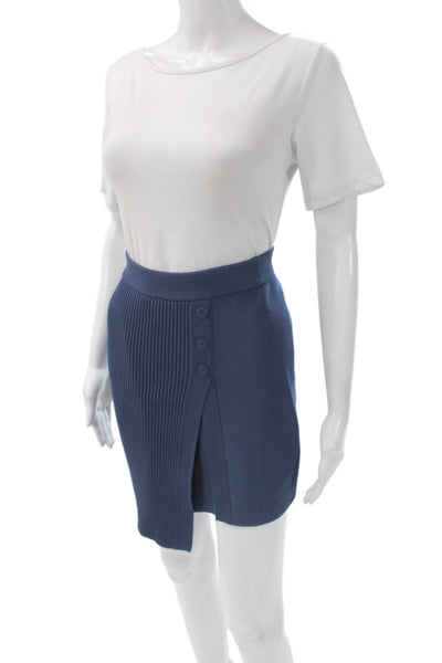 Jonathan Simkhai Women Mini Blue Skirt Pull On Short Modern Size XS