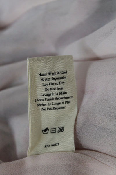 Love Shack Fancy Women Pink Silk Floral Mini Skirt Size S