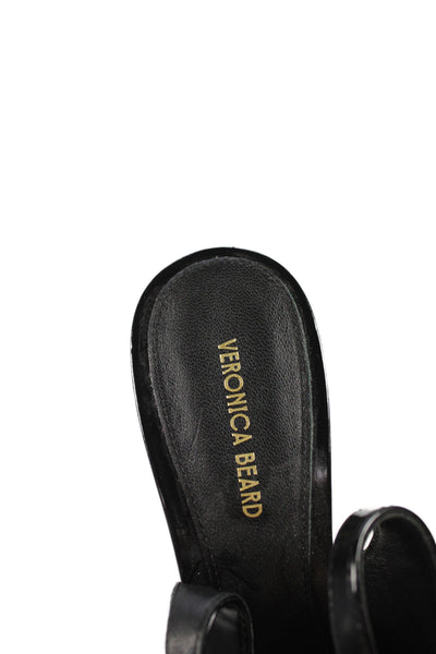 Veronica Beard Women Pointed Toe Patent Leather Slingback Sandals Black Size 5.5