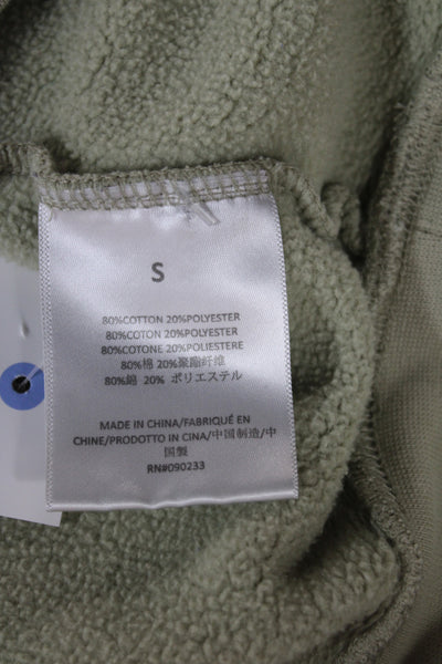 Essentials Unisex Adults Pullover Hoodie Green Crew Neck Drawstring Size S