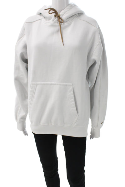 Nike Women Designer Pullover Hoodie White Crew Neck Long Sleeve Cotton Size XS