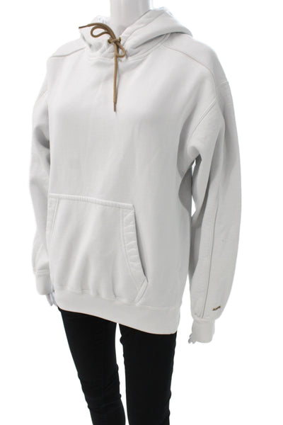Nike Women Designer Pullover Hoodie White Crew Neck Long Sleeve Cotton Size XS