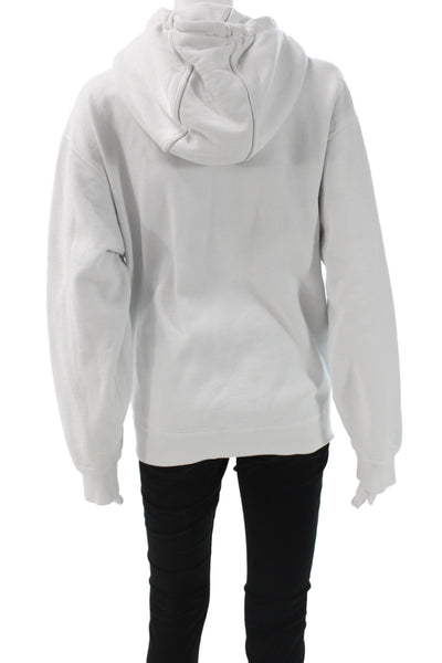 Nike Women Designer Pullover Hoodie White Crew Neck Long Sleeve Cotton Size XS