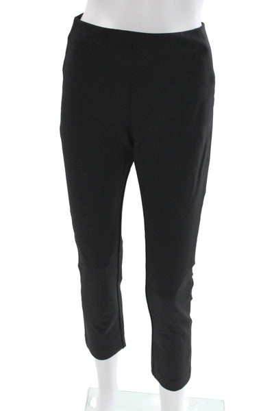 Veronica Beard Womens Ankle Pants Black Zip Solid Nylon Size 10