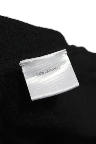 SOH Womens 100% Cashmere Black V-Neck Pullover Sweater Long Sleeve Size M