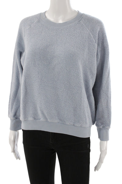 Perfect White Tee Womens Blue Recycled Cotton Pullover Long Sleeve Size M