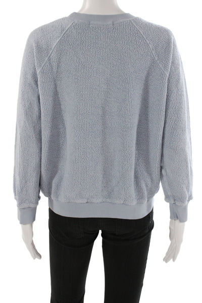 Perfect White Tee Womens Blue Recycled Cotton Pullover Long Sleeve Size M