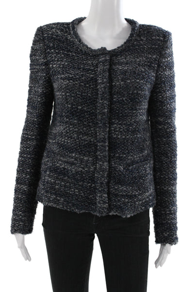 IRO Womens Basic Jacket Gray Hook & Eye Long Sleeve Size 40