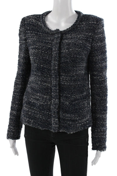 IRO Womens Basic Jacket Gray Hook & Eye Long Sleeve Size 40
