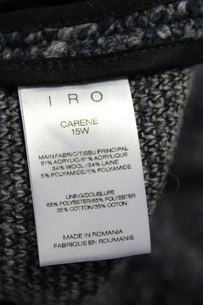 IRO Womens Basic Jacket Gray Hook & Eye Long Sleeve Size 40