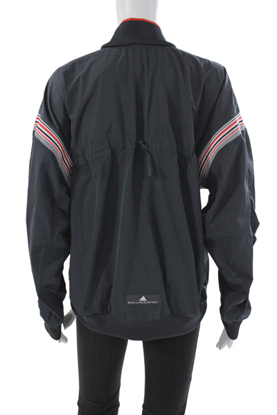 Adidas by Stella McCartney Womens Black Striped Track Jacket Zip Size M