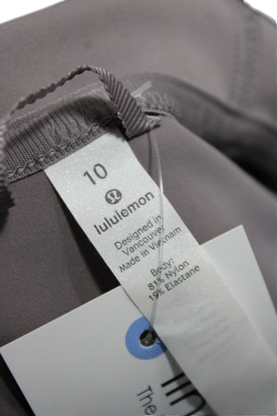 Lululemon Women Gray High Neck Pullover Drawstring Long Sleeve Nylon Size 10
