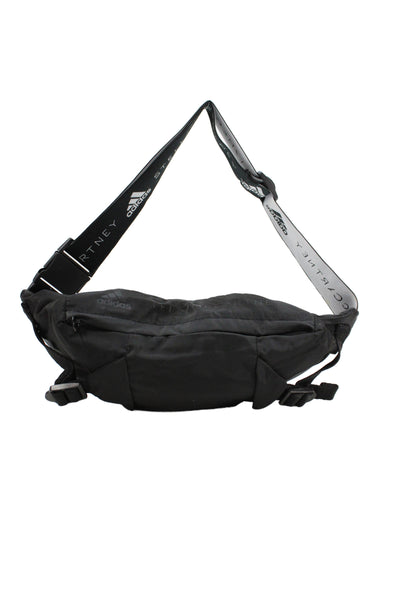 Adidas by Stella McCartney Womens Logo Strap Nylon Belt Bag Handbag Black White