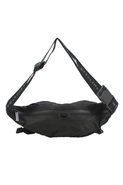 Adidas by Stella McCartney Womens Logo Strap Nylon Belt Bag Handbag Black White