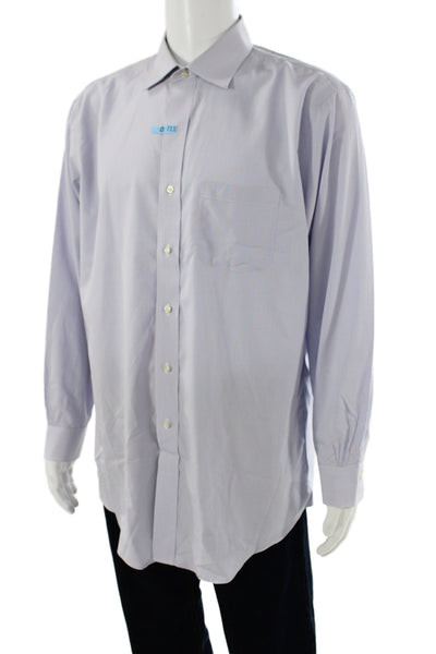Brooks Brothers Mens Blue Check Supima Cotton Dress Shirt Size 17