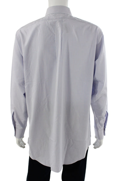 Brooks Brothers Mens Blue Check Supima Cotton Dress Shirt Size 17
