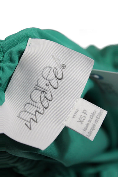 Mare Mare Womens Tunic Blouse Green Short Sleeve Round Neck Boho Size XS