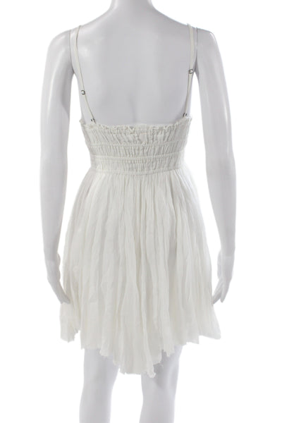 FP One by Free People Womens Mini Dress White V Neck Sleeveless Boho Size XS
