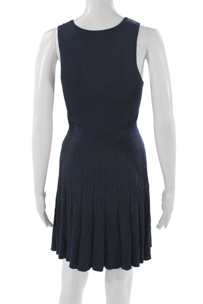 Parker Women Mini Dress Blue Scoop Neck Sleeveless Solid Rayon Fall Size XS