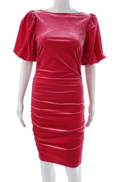 Scotch & Soda Womens Bodycon Dress Pink Boat Neck Short Sleeve Mid Calf Size XS