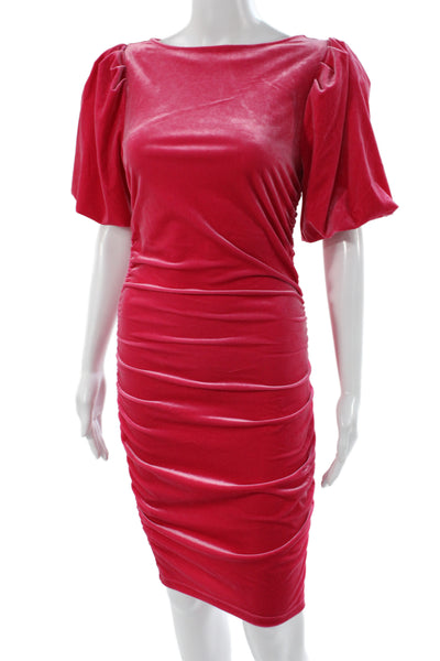 Scotch & Soda Womens Bodycon Dress Pink Boat Neck Short Sleeve Mid Calf Size XS