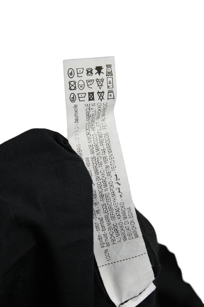 Zara Womens Trapeze Swing Dress Black Cotton Short Sleeve Round Neck Size S