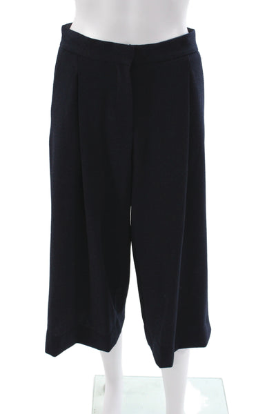Ottod Ame Womens Cropped Pants Black Hook Eye Closure Size 4