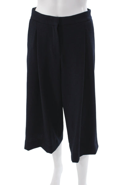 Ottod Ame Womens Cropped Pants Black Hook Eye Closure Size 4