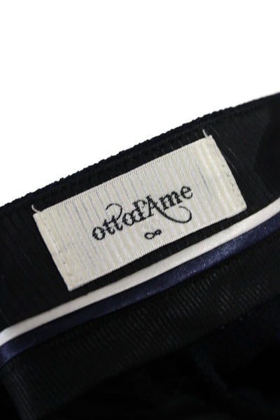 Ottod Ame Womens Cropped Pants Black Hook Eye Closure Size 4