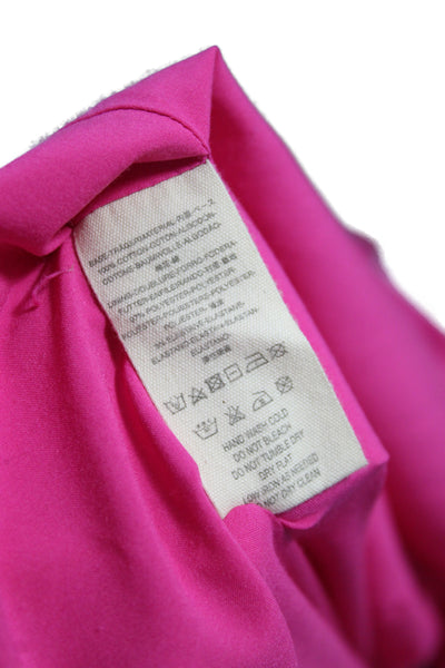 Mare Mare Womens Cropped Off Shoulder Pink Cotton Blouse Short Sleeve Size XS