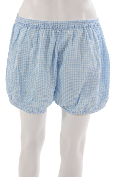 Ciao Lucia! Womens Hot Pants Blue Gingham Check Cotton Button Size M