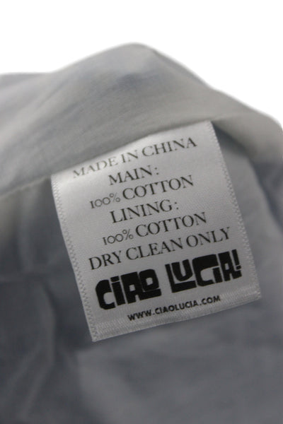 Ciao Lucia! Womens Hot Pants Blue Gingham Check Cotton Button Size M
