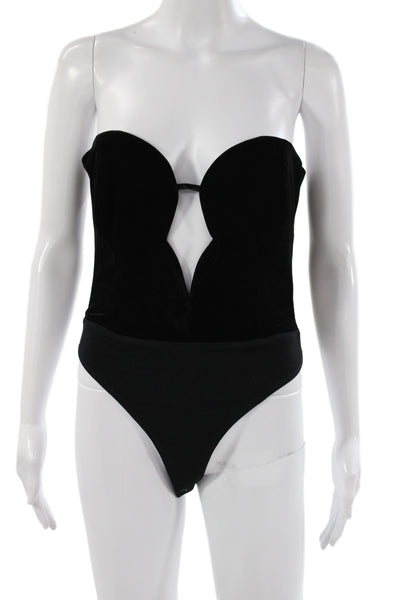 Bardot Women Strapless Sweetheart One Piece Black Party Size 6