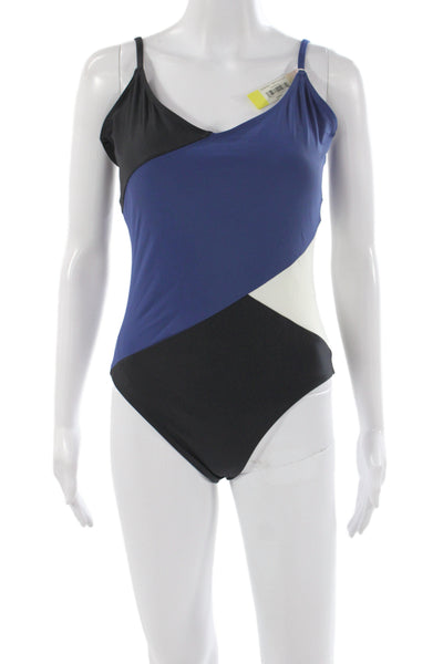 Summersalt Womens One Piece Swimsuit Black Colorblock Polyamide Size 10