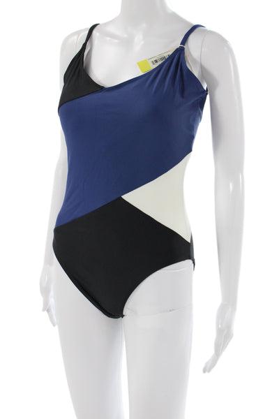 Summersalt Womens One Piece Swimsuit Black Colorblock Polyamide Size 10