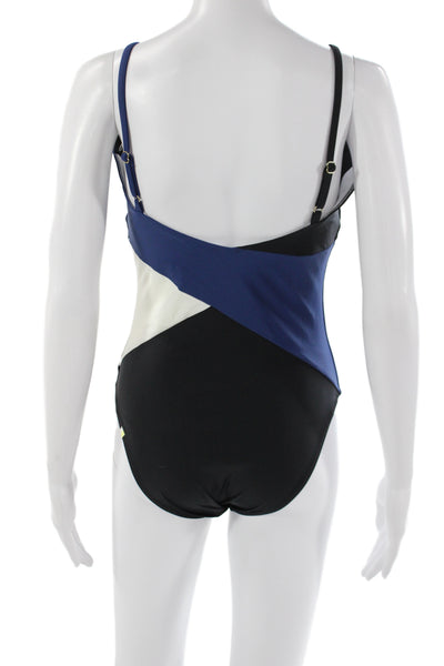 Summersalt Womens One Piece Swimsuit Black Colorblock Polyamide Size 10