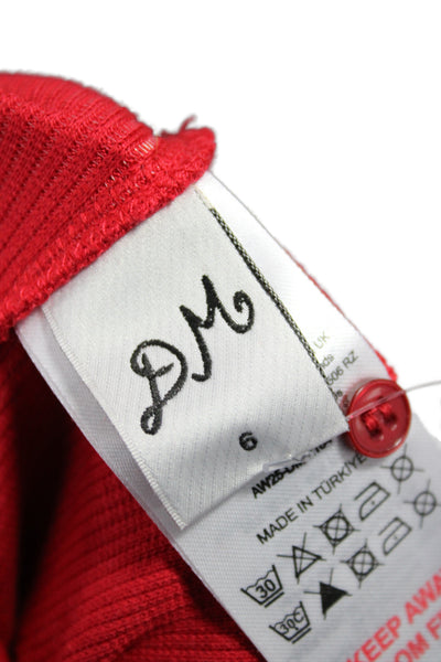 Damson Madder Womens Red Scoop Neck Long Sleeve Cardigan Solid Modal Size 6